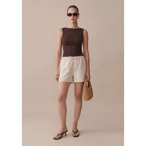 NWT CAARA Clover Linen Short in Oatmeal Beige - Size Medium